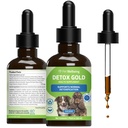 Pet Wellbeing Gold dezintoxicare pentru câini - Detoxifiere blândă și de eliminare Suport, Ingrijirea sistemului imunitar, Nettle, Binecuvântat Thistle, Brodock Root - Veterinarian-Format Herbal Supliment 2 oz (59 ml)