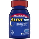 Aleve PM Caplets, Rapid Acting Sleep Aid and Pain Relief for Heaches, Muscle Aches, Non-Habit Forming 220 mg Naproxen Sodiu şi 25 mg capsule clorhidrat de difenhidramină, 80 conta