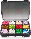 Fullicon Daily Travel Umidity Proof Pilula caz cu 12 Compartiment Extra Large, Organizator Pilula cu 3 Buckles securizate, cutie mare suplimentar pentru vitamina cu divideri detașabile (negru)