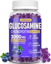 Glucosamină Chondroitin Gummies 3000mg, Glucosamină Chondroitin Advanced Msm, Supliment de sprijin comun, Suport imun antioxidant, Flexibilitate osoasă și articulară, Putere și mobilitate, Aromă de afine