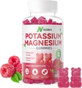 Gume de magneziu potasic, New Formula Calm Magneziu Glycinate Gumies, Gummy Chembable Suplimente pentru Crampa Leg & Muschi, Raspberry Flavor 90 Count
