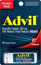 Advil comprimate filmate Durere Relieiver și Reductor de febră, Ibuprofen 200mg, 12 x 10 Conte, flacon dimensiune călătorie