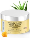 Clearbody Organics Manuka Honey Cream - 2 fl oz, Pachet de 1 - Soothing Eczeme Cream - Hidratare profundă cu fulgi de ovăz coloidal - Instant Manuka Relief pentru uscat, mancarimi piele