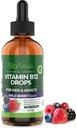 Bio Naturals Vitamina B12 Picături lichide pentru adulți și copii - 100% natural sublingual metilcobalamină - cea mai mare absorbție - Energie și creier Booster ajută cu oboseală și slăbiciune - Wild Berry - 2 fl oz