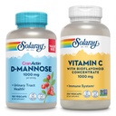 SOLARAY D- Manose 1000mg cu CranActin Cranberry Extract (150ct) și vitamina C 1000mg cu Bioflavonoids (250ct) - Tract urinar, Bladder Health și suport imunitar Bundle - Vegan, 60 Day Guarantee