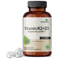 Viitoare antibiotice Vitamina K2 (MK7) cu supliment D3 - non-GMO Formula - 5000 UI vitamina D3 & 90 mcg Vitamina K2 MK-7, 120 Capsule vegetariene