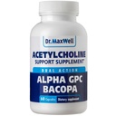 Acetilcolină, Alpha GPC Choline 600mg + Bacopa, mai bine decât fiecare Alone. Mai multă încredere Acetilcolină (Suports Memory & Learning) Supliment, 60 Capsule