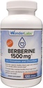 Wonder Laboratories Surperior Absorbtion Berberine HCL 1500 mg + Scorțișoară, Crom și Întreținere BioPerine pentru Glucoză, Heart & Imunity Health Gluten & OMG Free - 120 capsule