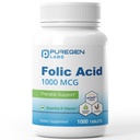 Puregen Labs Folic Acid 1000 mcg Tablets 