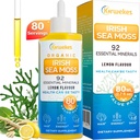 Sea Moss & Ashwagandha Picături rădăcină - 10X Seamoss mai puternic & Ashwagandha pentru femei și bărbați, Sea Moss picături pentru Mood, Imunitate, Digestive, Energie, Piele, Aroma parului (Aroma lemon - 80 Serviri