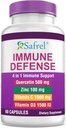 Safrel Strong Immune Support, Querbetin 500 mg, Zinc Picolinat 100 mg, VitamatiC 1000 mg, Vitamina D3 1000 UI, 60 capsule, 1 lună de aprovizionare 