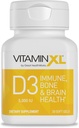 OmegaXL VitaminXL D3 Vitamină zilnică de potenţă mare D 5000 UI 125mcg Suplimentul de suport imun - Promovează funcţie musculară sănătoasă şi oase puternice - non-GMO, gluten-free - 30 Softgels
