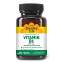 Country Life Vitamina B-6, High Potence, Sustine Energia si Sistemul Nervos, 200mg, 90 Capsule Vegane, Certified Gluten Free, Certified Vegan, Certified Halal...