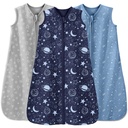 Baby Sleep Sack 12-18 luni 3 Pachet 100% Bumbac Lightweight 0.5 TG Purtabil Pătură pentru copil sac de dormit cu 2-Way Zipper pentru copil copil copil albastru