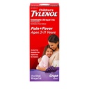 Tylenol pentru copii Lichid de suspensie orală medicament, Acetaminofen durere Reliever & Fever Reductor pentru Rece + Flu Simptome & Sore gât, Aspirină-, Ibuprofen- & Alcool- Grape, 4 fl. oz