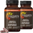 CocoaVia Cardio Health Supplement, 60 Day, 500mg Cocoa Flavanols, Suport Heart Health, Boost Nitrogen oxid, Blood Circulation, Energy, Vegan, Dark Chocolate, 120 Capsule