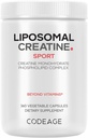 Codeage Liposomal Creatina Monohidrat Supliment, Creatină pură 2500mg - 3 luni de aprovizionare, Micronitizate, Creatinine Muschii Sportive Nutriție și sportivi, Non-GMO - 360 capsule