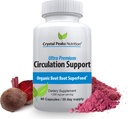 Extractul pur organic de rădăcină de sfeclă - Circulația sângelui, promovează arterele și venele, crește producția de oxid de azot. 1300 mg, 60 capsule vegetale
