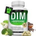 Dim Supliment 910 mg Plus BioPerine Complex - Diindolilmetan pentru a sprijini echilibrul hormonal și metabolismul estrogen, ajută cu Menopause AcCOs mai bine culturism de piele, pentru bărbați Femei, 60 capsule