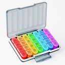 Zoksi Umidity-Proof Weekly Pill Organizator 4 ori pe zi, 7 zile Pilula cutie 4X o zi, O săptămână Pastilă de călătorie caz cu 28 Compartimente portabile, Containerul de medicamente pentru vitamine, suplimente sau medicamente