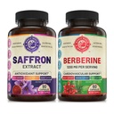 Extract de saffron pur și Berberine Bundle Premium (O sticlă fiecare). Susţine starea de spirit, creşterea energiei, funcţia metabolică. USA Made.