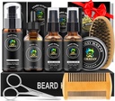 XIKEZAN Barbă Kit pentru bărbați Grooming & Care Set w/2 Pack Barbă Ser, Spălare, Ulei, Balm, Comb, Perie, Foarfecă, Bag, EBook, Cadouri unice de ziua de naștere pentru bărbați El tată frate de Crăciun Stocking Stuffers