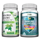 GreeNatr Energy Support & Immune Defense Bundle: Pur Moringa Oleifera Leaf Extract Veggie Capsule (1000 mg) cu 7-in-1 Immune Support Formula pentru energie, Mood, Memorie, Focus