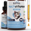 Cat Multivitamine - Promoveaza sanatoasa piele si haina, suport comun, longevitate & mai mult - Cat Vitamine - Cat Suplimente si vitamine - Cat Vitamine pentru pisici de interior - Kitten Vitamine - Cat Immune Support - 1 oz