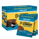 Honey Stinger Organic Gluten Free Cookies & Cream Waffle, Energy Stroopwafel for Exercice, Endurance and Performance, Sports Nutrition for Home & Gym, Pre & In timpul antrenamentului, 16 Waffles, 16.96 Ounce