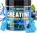 Creatină Monohidrat 5g per servire, Nu Sugar Creatine Suplimente Suport pentru Putere, Performanță, Energie, Recuperare, Creatură fără gluten pentru femei și bărbați (60 Gummie)