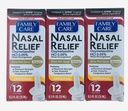 Family Care Nasal Relief Pump Mist Spray 0.5OZ [ Pachet de 3 ]