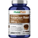 NusaPure Valerian Root 20:1 Extract, 250 mg echivalent cu 5000 mg Per Veggie Caps, 250 Conte, Vegan, Non-GMO, Bioperine
