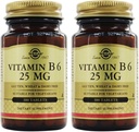 SOLGAR Vitamina B6 25 Mg, 100 comprimate, 100 Număr (pachet de 24)