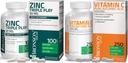 Bronson Vitamina C 1000 mg Premium Non-GMO Acid ascorbic + Bronson Zinc Triple Joaca 30 mg Triple Coperta Suport Imuna Zinc Supliment