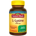 Natura făcut L-Lysine 1000 mg, Supliment alimentar, 60 comprimate, 60 zile de aprovizionare