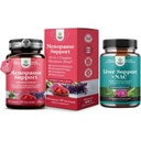 Bundle of Total Menopause Supplement with Dong Quai Vitex Chaste Berry & Black Cohosh for Natural Hormone Supplement and Liver Supplement with Milk Thistle for Liver Cleanse Detox & Reparation