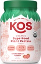 KOS Limited Edition Plant Proteine Powder, Strawberry Dream - Organic Pea Proteine Blend, Vegan Superfood bogat în vitamine și minerale pentru femei și bărbați - Made Without Dairy, Soy, Gluten - 24 Serviri