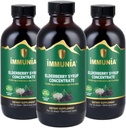 Imunia Elderberry Syrup ajută la consolidarea sistemului imunitar. Concentrează-te cu Elderflower, Cimbru şi Mentă. Fără zahăr adăugat. Gust delicios. 24 zile/Sticlă. (3-Pachet)
