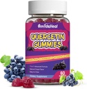 Quercetin Gummies 1200MG, Querbetin Gummies cu Bromelain, Zinc Vitamina C, Querbetin Supliment Gummies pentru Adult & Kid, 60 Vegan Gummies