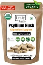 Psyllium Husk 1500mg Per Servire, 1000 Capsule - Dublu Putere - Premium Psyllium Fiber Supliment - Mare pentru Digestie si Regularitate - 100% Natural Soluble Fiber