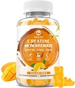 Creatine Monohidrat Gummie pentru bărbaţi şi femei, Masticuri Creatin Monohidrat pentru forţă musculară, Muscle Builder, Energie Boost, Zahăr gratuit, Vegan, Mango Flavor-60 Conte