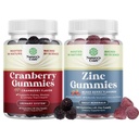Bundle de naturale gume de cranberry pentru femei și bărbați și extra puterea de zinc pentru adulți - Putere extra Chews delicioase antioxidant de cranberry - Citrat de zinc 50mg imunitate
