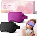 2PCS Cold Eye Mask: Ochi de răcire Masca pentru ochi pufos, dureri de cap, Migrene Relief - Compresie rece pentru cercuri întunecate, Obosit ochi, După chirurgie - Gel Reutilizabil Ice Pack, Masca de somn ponderat (negru, Purple)
