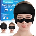 Cefalee Relief Hat, Soothing Migrene Relief Cap Gel Ice Head Wrap Heaches Mask pentru Sinus, Puffy Eyes, Tensiune și Stres Relief - Terapie fierbinte și rece