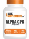 BulkSupplements.com Capsule Alpha GPC - Suplimente Acetilcoline, Alpha GPC 300mg - Suplimente coline, Gluten gratuit, 2 capsule per Serving, 180 capsule (Pachet de 1)