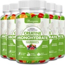Creatine Monohidrat Gummies - Complex de pre-workout Creatură pentru femei Bărbați, Creșterea forței musculare, Boost Focus and Endurance, Muscle Builder 400 Count