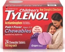 Tylenol Copii Durere + Febră Masticabile Comprimate 160 mg, Aromă de struguri 24 ea (3 ambalaj)