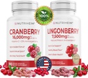 Toate într-un PAC Bundle - capsule de cranberry și de coacăze - vitamina C și 25% Proanthocyanidins pentru tractul urinar, guta de sănătate, suport antioxidant - non-GMO, gluten-gratuit, Supliment Vegan