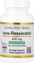 Resveratrol, 98% Trans-Resveratrol pur, fără Emodin & HAP, Italian Sourced, 200 mg, 60 Capsule Veggie