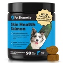 Animale de companie Onestitate Skin Chews Somon - Mâncărime pentru câini, Omega 3 ulei de pește pentru câini, ulei de somon natural pentru Chews câine pentru piele sanatoasa &amp; haina, poate reduce topirea, suplimente de ulei de pește câine - 90 Ct